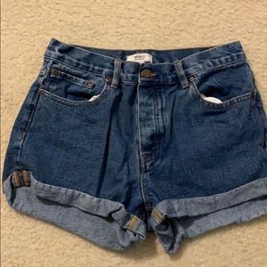 High waisted denim shorts